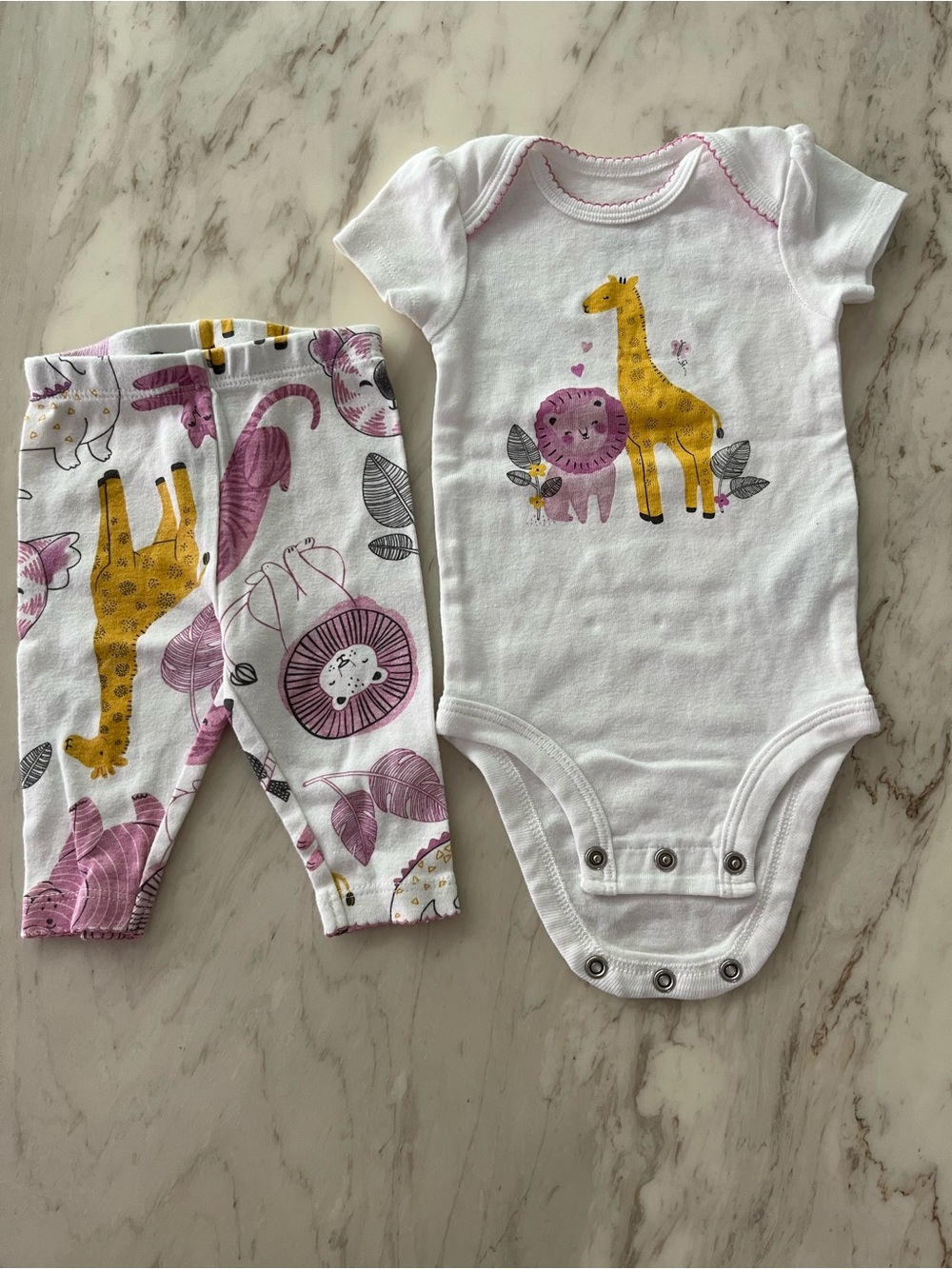 Carter's White, Yellow & Purple Baby Outfit